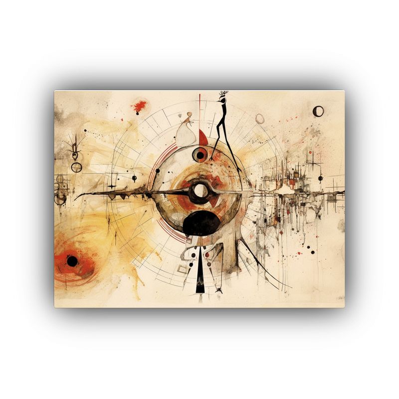 GENERICO - Pinturas Decorativas Minimalistas Con Motivos De Rituales M 120x80cm