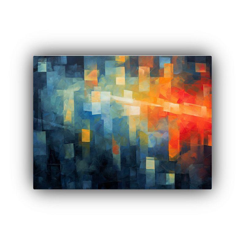 GENERICO - Pinturas Abstractas Al óleo Al Atardecer Con Toques Cálido 120x80cm