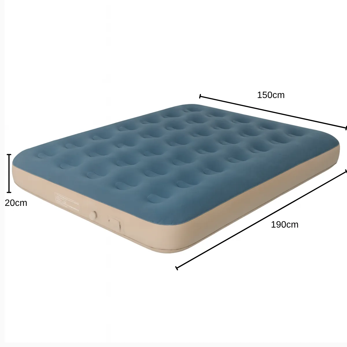GENERICO - Colchon Inflable 2 Plazas Inflador Incorporado Camping Usb
