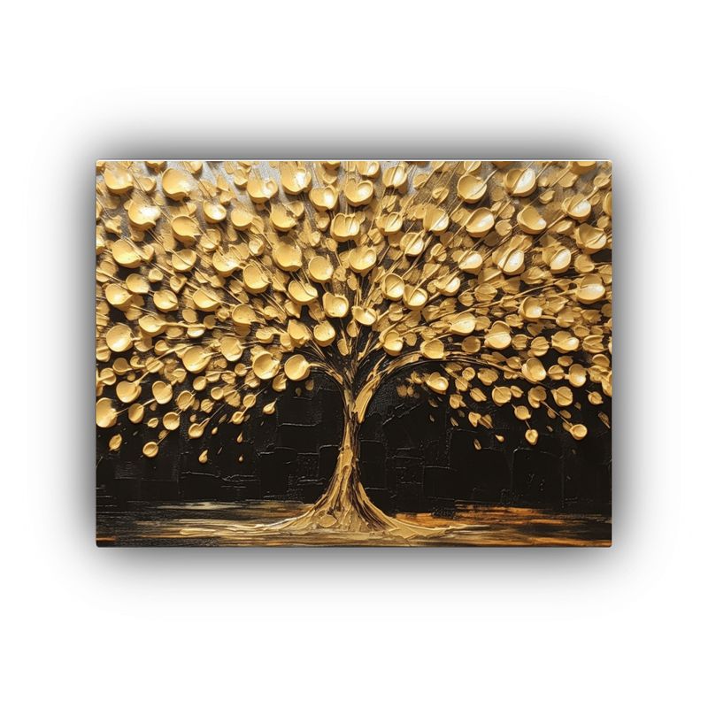 GENERICO - Pintura Al óleo 3D De árbol Dorado En Lienzo De Acuarela F 120x80cm