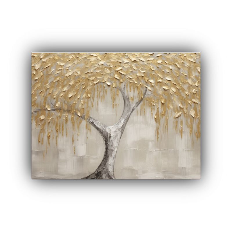 GENERICO - Pintura Decorativa Con Textura De Hoja De Oro Sobre Lienzo B 120x80cm