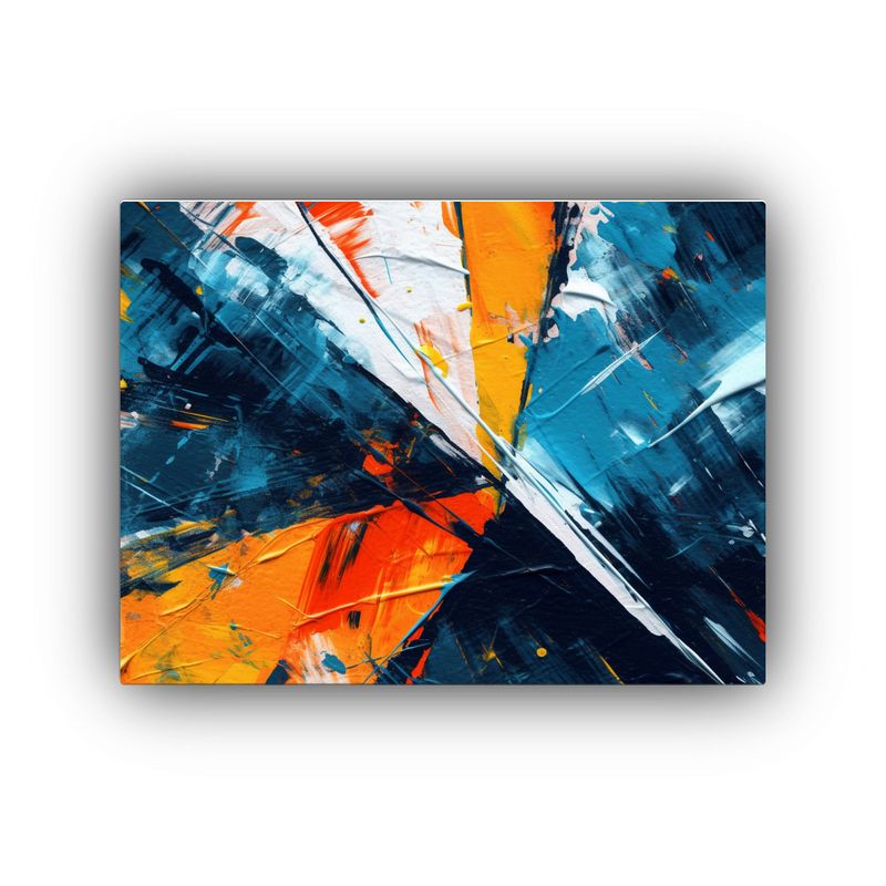 GENERICO - Cuadro Abstracto Líneas Y Triángulos Vibrantes 120x80cm