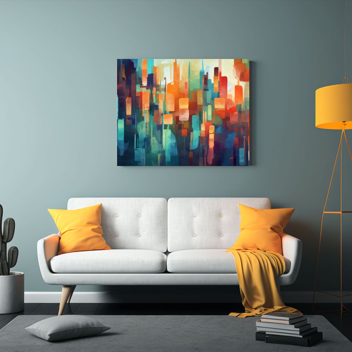 GENERICO - Pinturas De Decoración Arte Abstracto Con Formas Dinámica 120x80cm