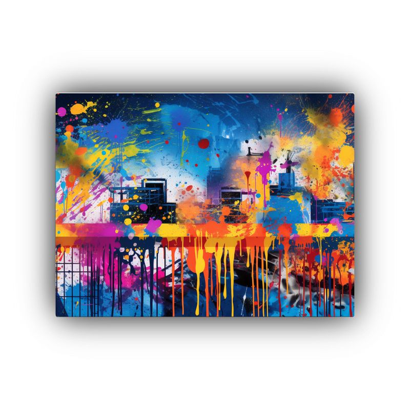GENERICO - Pinturas Decorativas Con Concepto Estrellado Y Grafiti 120x80cm