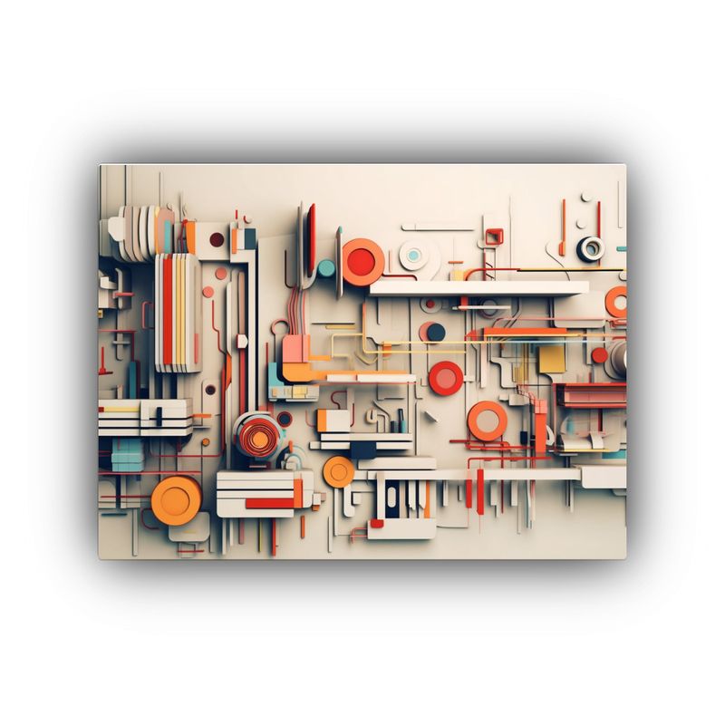 GENERICO - Pinturas Abstractas Para Decoración De Oficina Retrofuturis 120x80cm