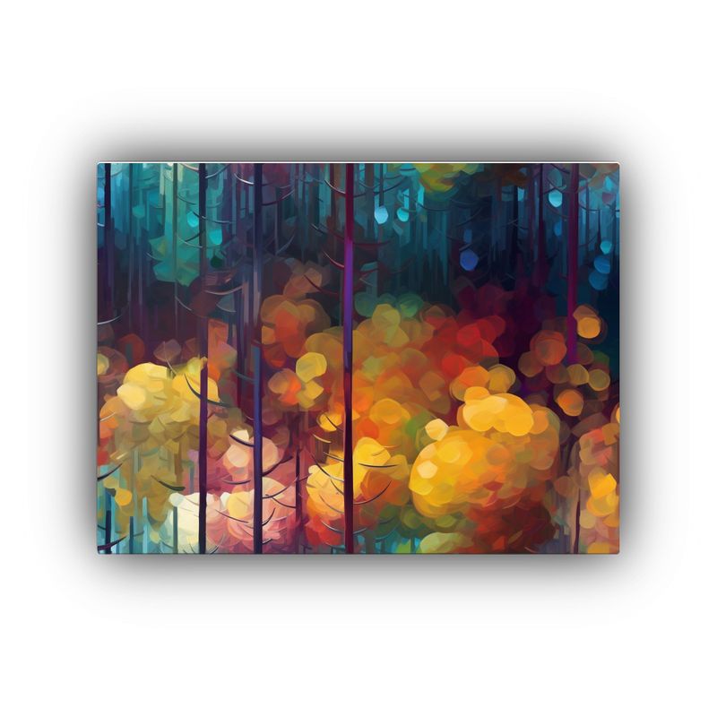GENERICO - Cuadro En Bastidor Composición Bosque De Pinos Psicodélico 120x80cm