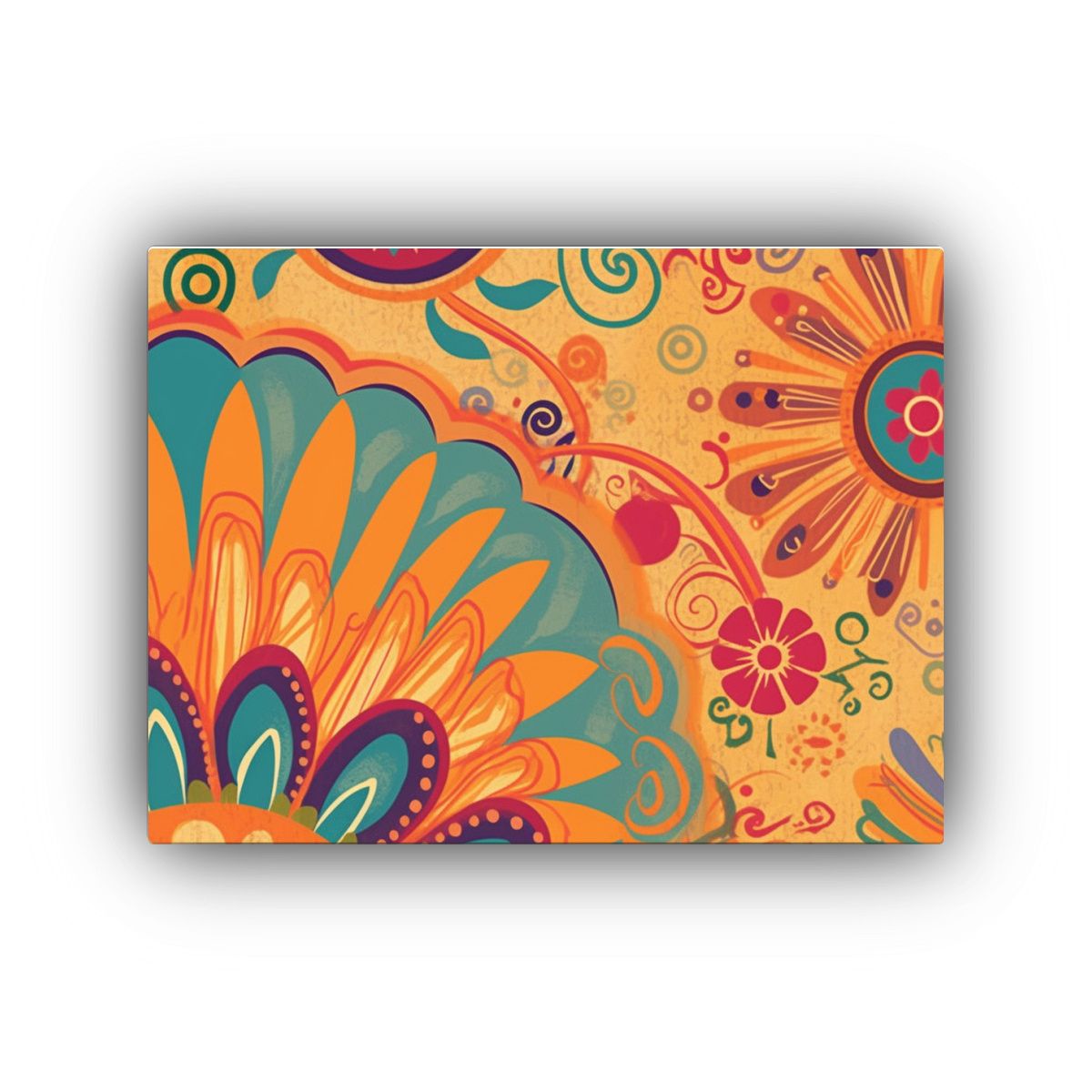 GENERICO - Cuadro En Bastidor Tonos Esquema Imaginación Floreciente Al 120x80cm