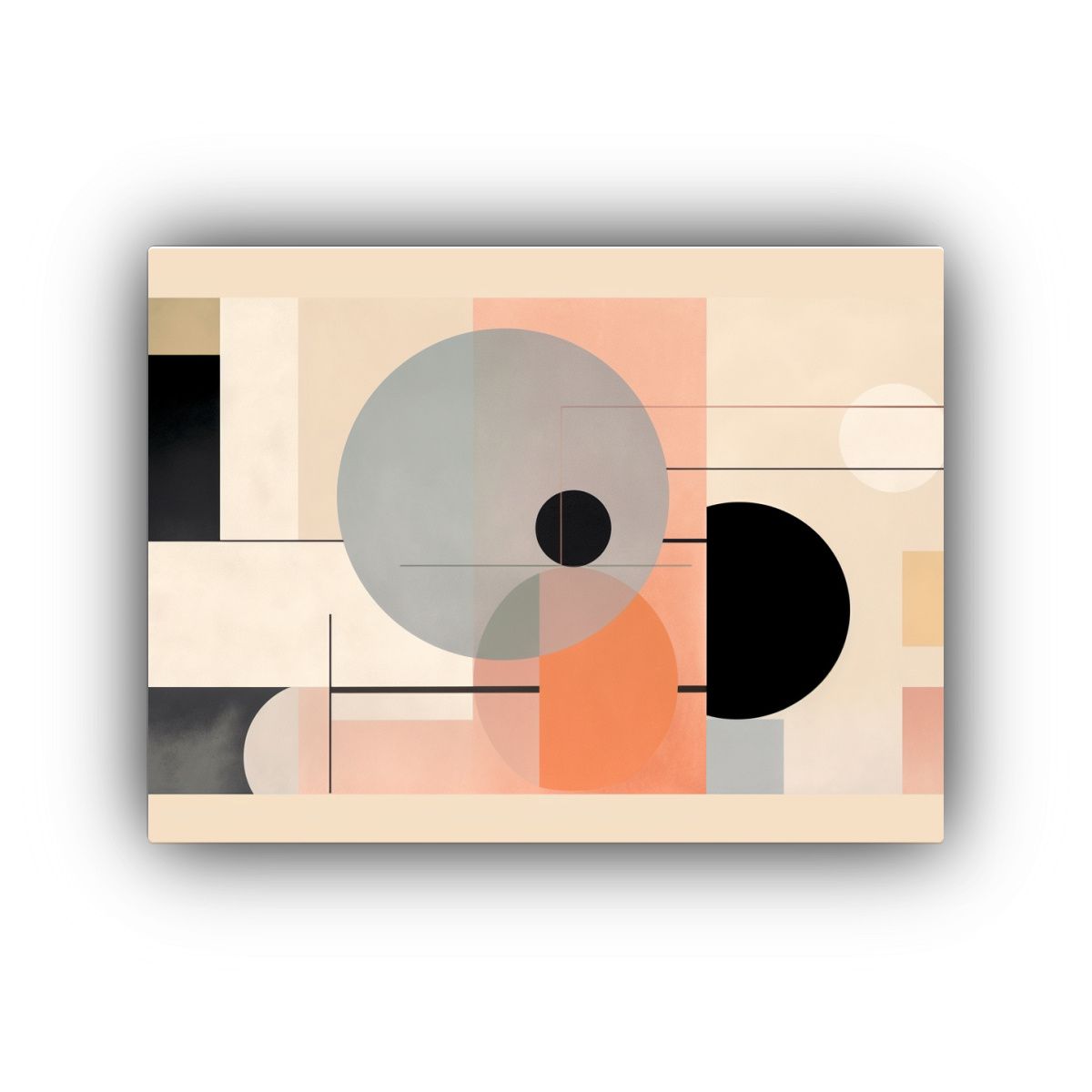 GENERICO - Pintura Abstracta Geométrica Con Colores Pastel Y Superposi 120x80cm