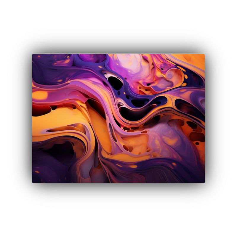 GENERICO - Pinturas Abstractas En Morado Naranja Y Negro Para Decoraci 120x80cm