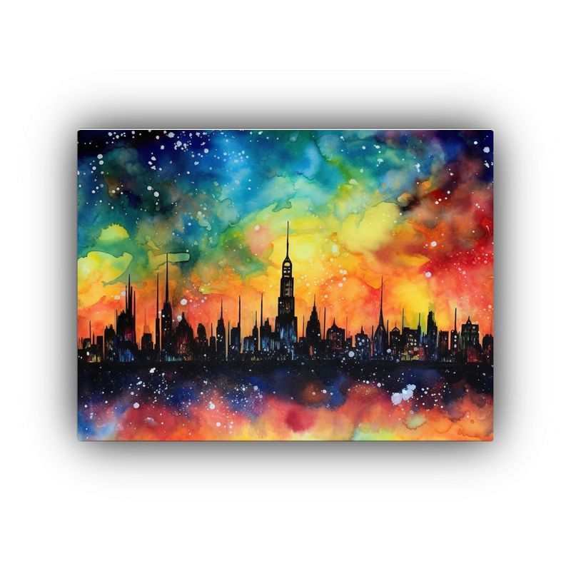 GENERICO - Pintura Decorativa Original Ciudad Fantástica De Los Ánge 120x80cm