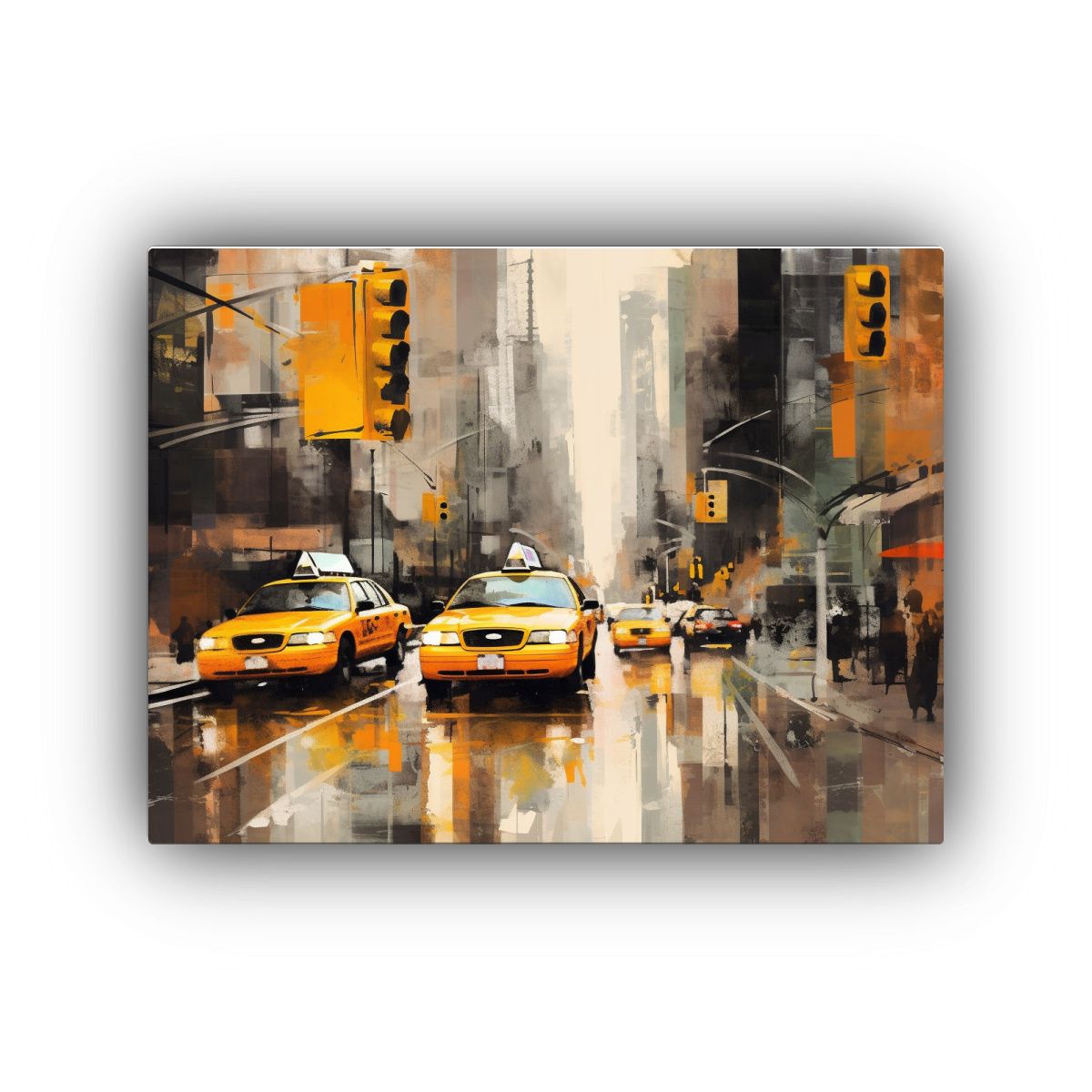 GENERICO - Cuadro Digital De Nueva York Hombre Y Vista De La Calle Ri 120x80cm