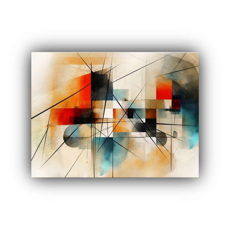 GENERICO - Cuadros Decorativos Abstractos Geométricos Con Líneas Y Ma 120x80cm