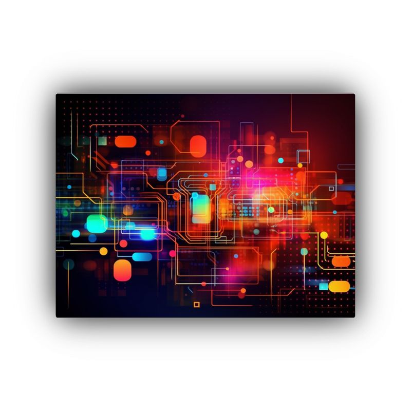 GENERICO - Lienzo Abstracto Oficina Tecnología Comunicación Concepto  120x80cm