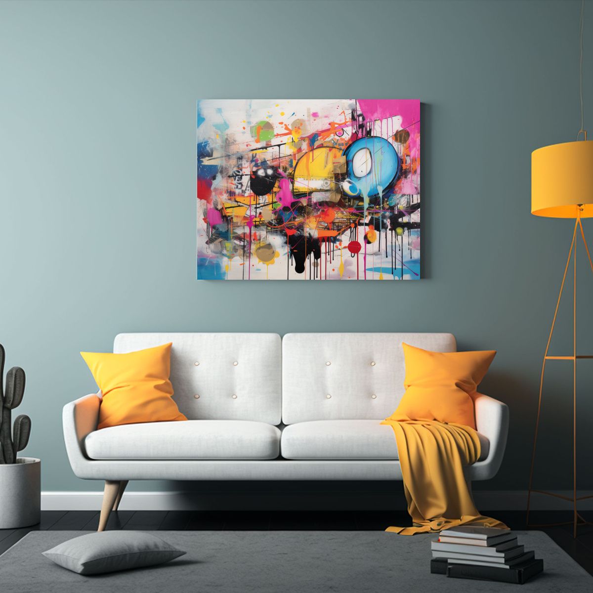 GENERICO - Pintura Graffiti Vintage Sobre Inteligencia Artificial En Li 120x80cm