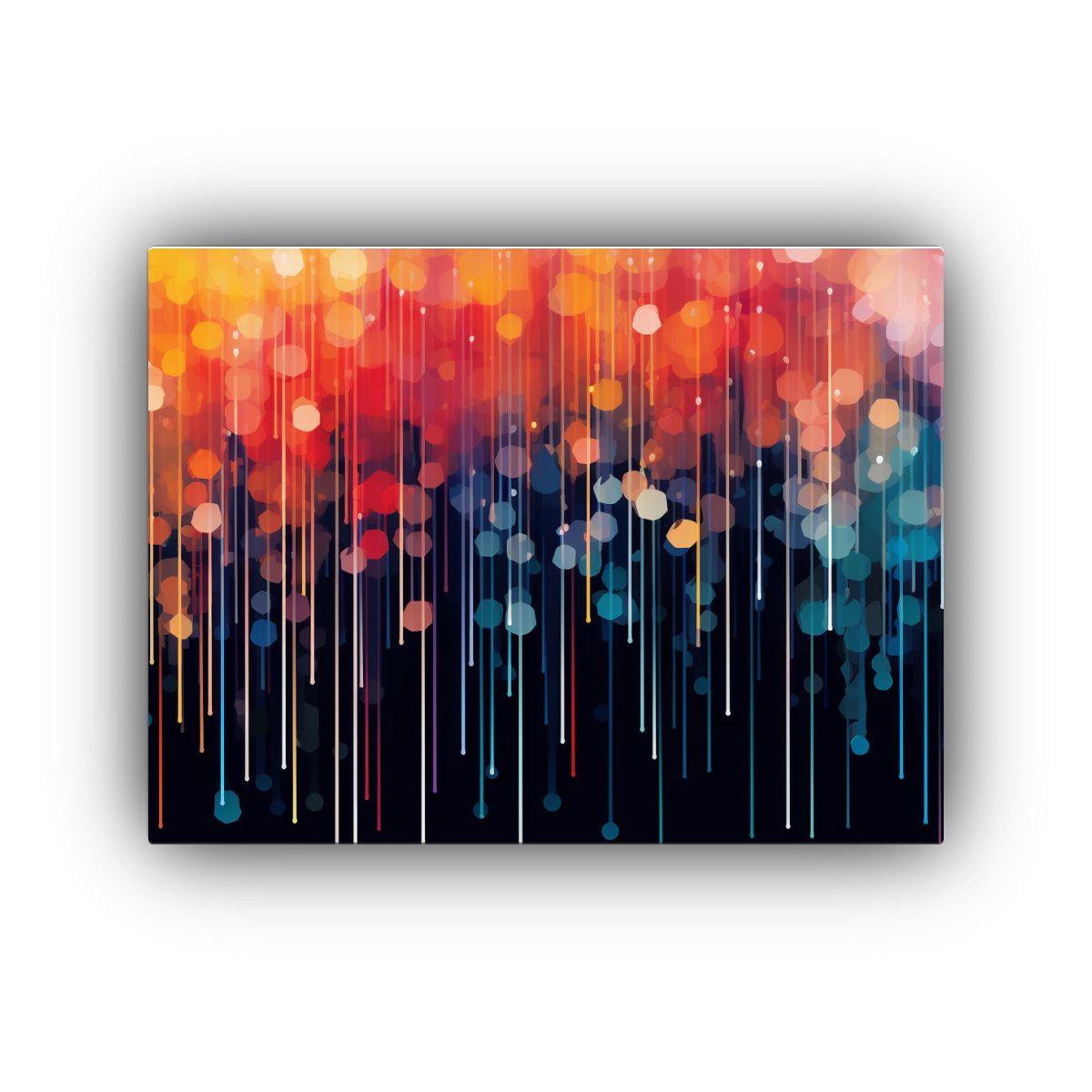 GENERICO - Cuadro Abstracto Diseño Gráfico Lienzo Tela Color Lluvia 120x80cm