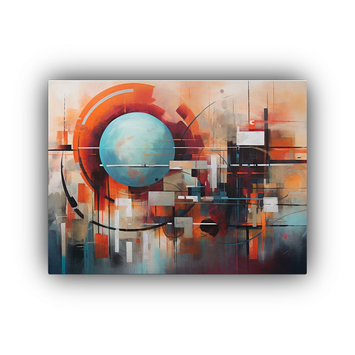 GENERICO - Pintura Abstracta Colorida Cuadro Moderno Técnico Para Dec 120x80cm