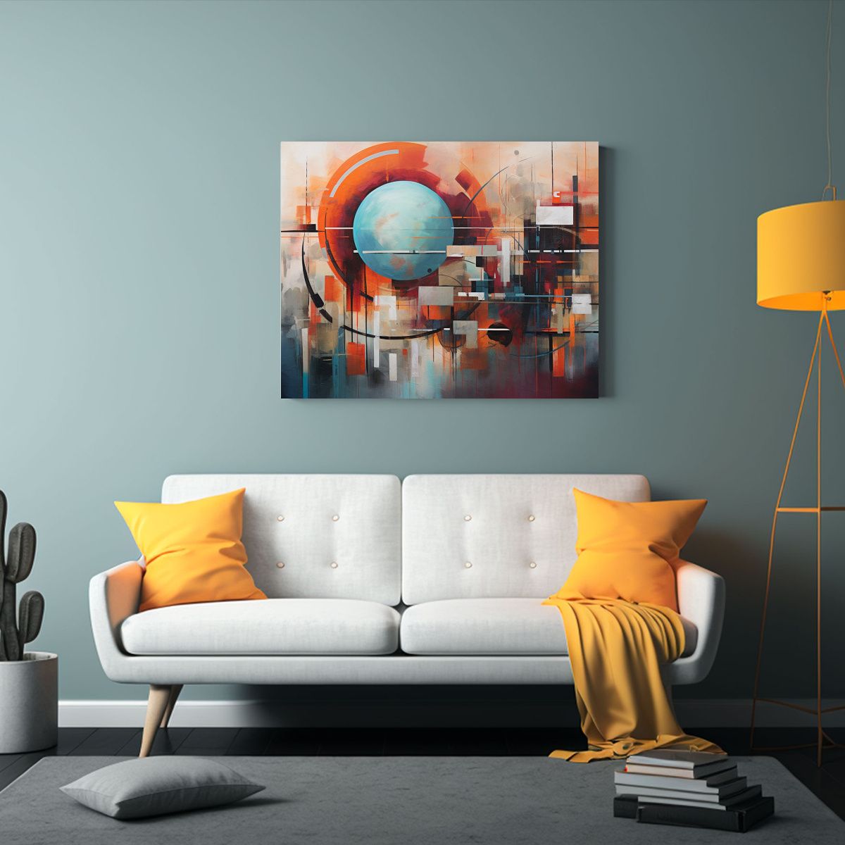 GENERICO - Pintura Abstracta Colorida Cuadro Moderno Técnico Para Dec 120x80cm