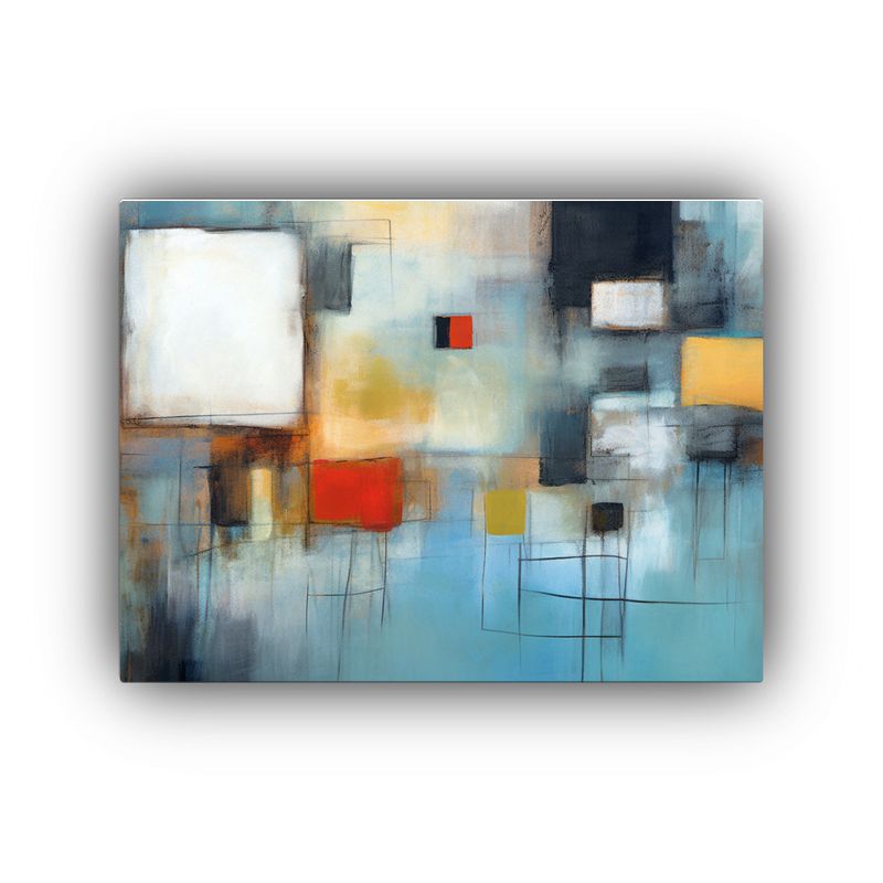 GENERICO - Pintura Abstracta Con Bloques De Color En Lienzo Para Decora 120x80cm