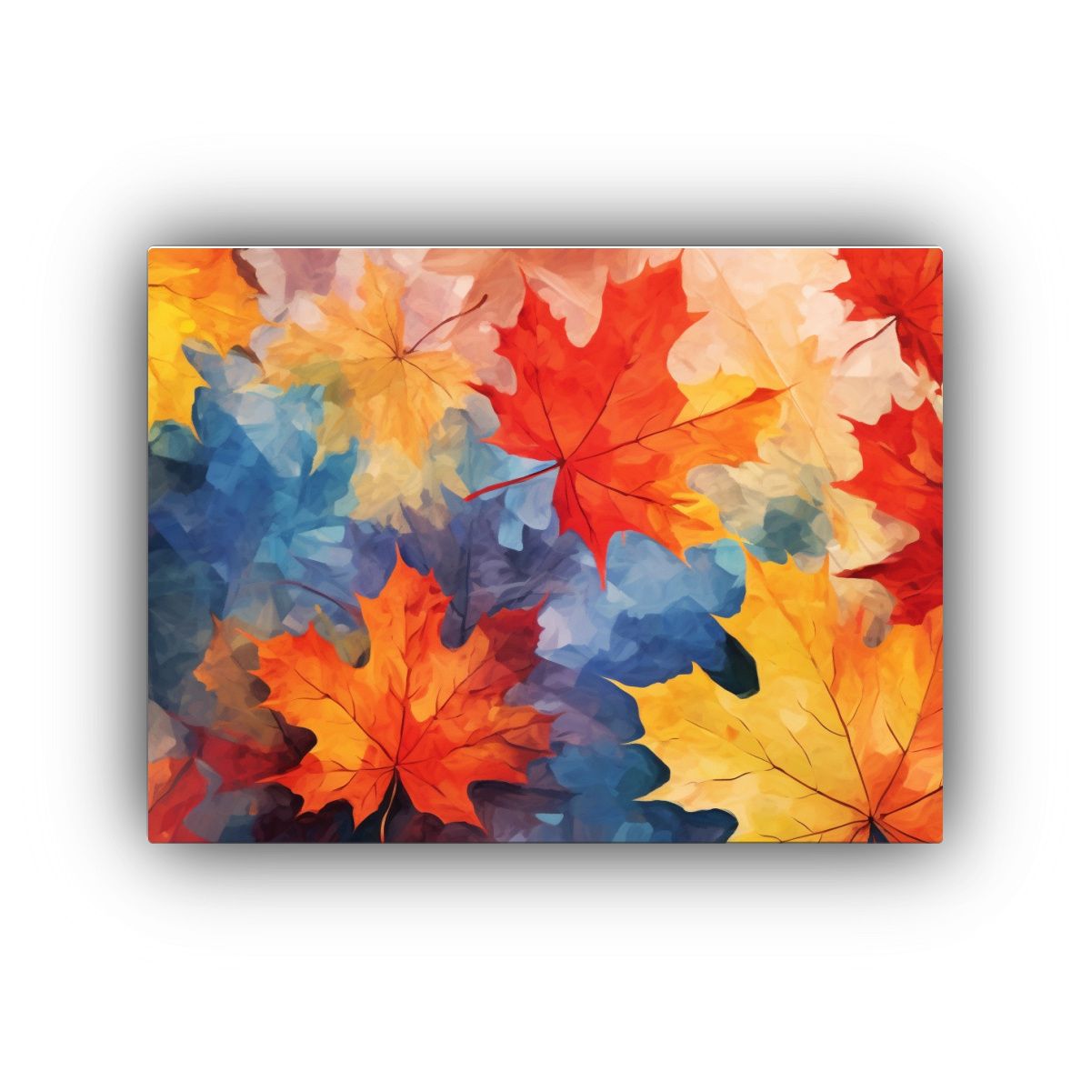 GENERICO - Cuadro De Otoño Con Hojas De Arce En Textura De Pincel Colo 120x80cm