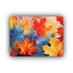 GENERICO - Cuadro De Otoño Con Hojas De Arce En Textura De Pincel Colo 120x80cm