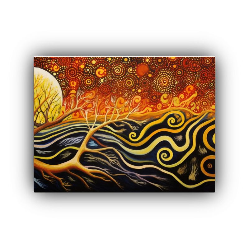 GENERICO - Cuadros Decorativos Creatividad Arte Aborigen Estilo Tierra  120x80cm