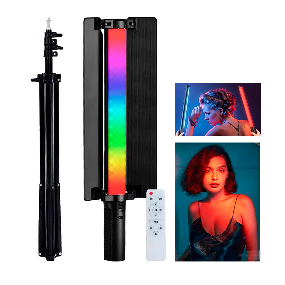 GENERICO - Lámpara Led Rgb De Fotografía Portátil Con Tripode Y Control