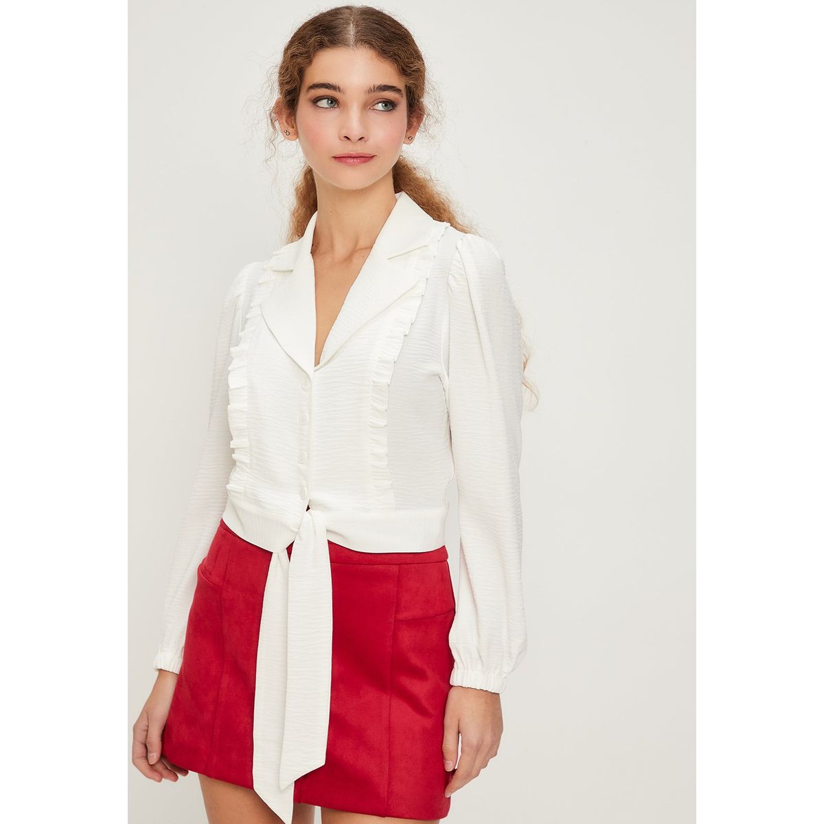 IO - Blusa Manga Larga Crudo Mujer Io