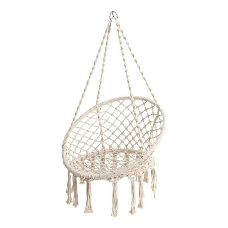 IMPORTCLICK - Hamaca Silla Columpio Algodón Beige 80 x 70 cm