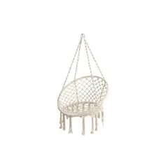 IMPORTCLICK - Hamaca Silla Columpio Algodón Beige 80 x 70 cm