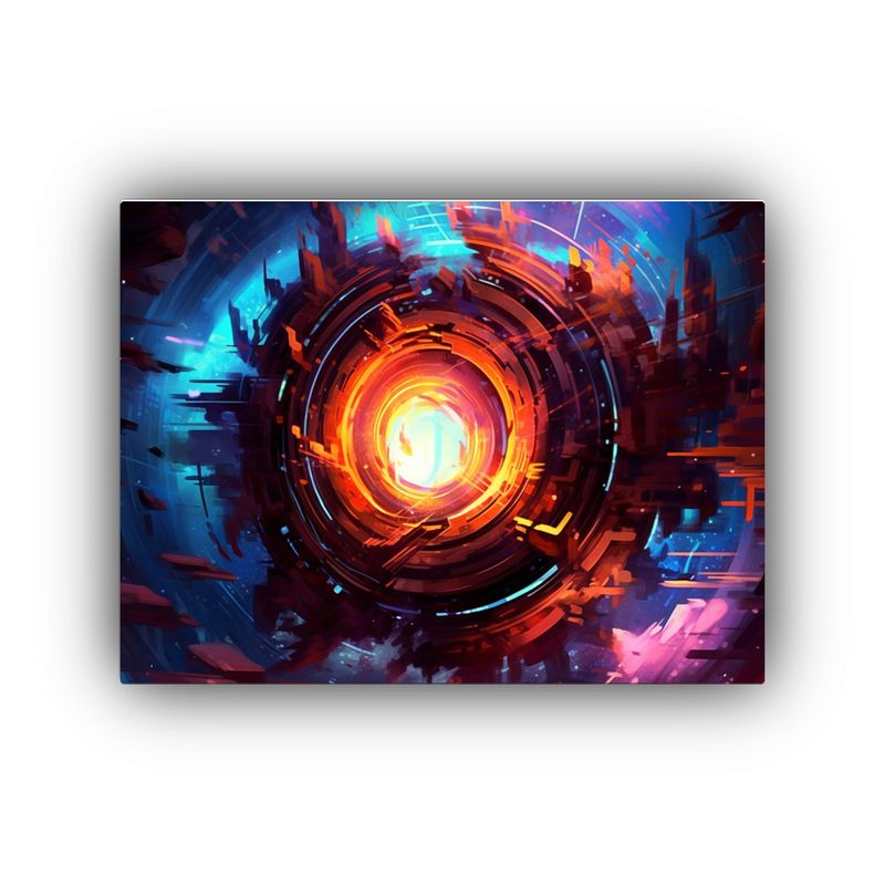 GENERICO - Pinturas Abstractas De Figuras Futuristas Acuarela Neon En G 120x80cm