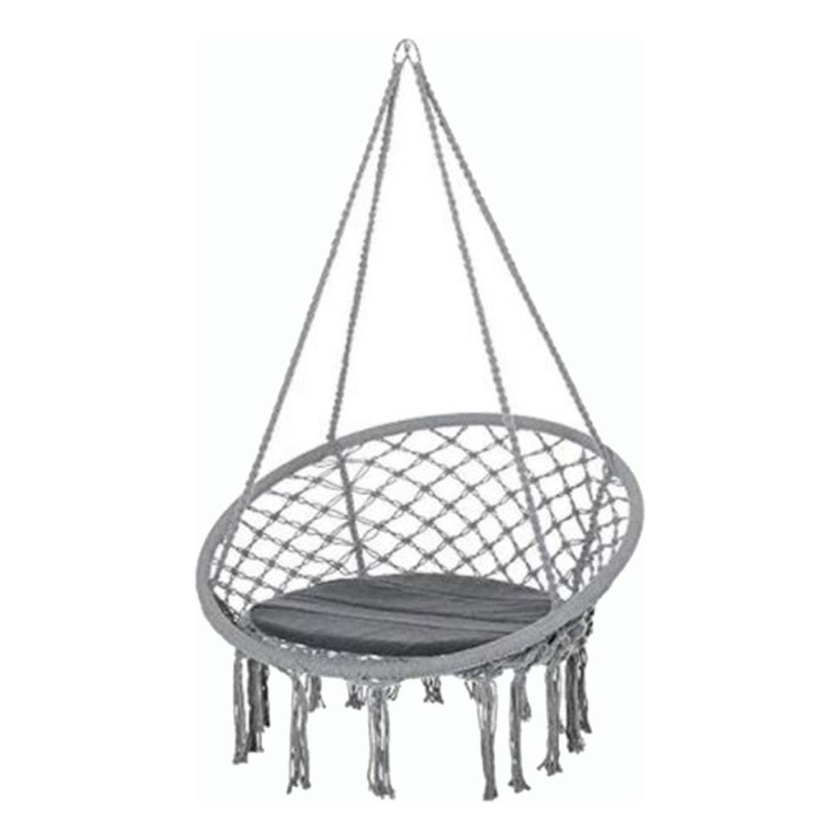 IMPORTCLICK - Hamaca Silla Columpio Algodón Gris 80 x 70 CM