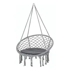 IMPORTCLICK - Hamaca Silla Columpio Algodón Gris 80 x 70 CM