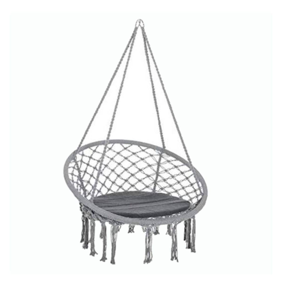 IMPORTCLICK - Hamaca Silla Columpio Algodón Gris 80 x 70 cm