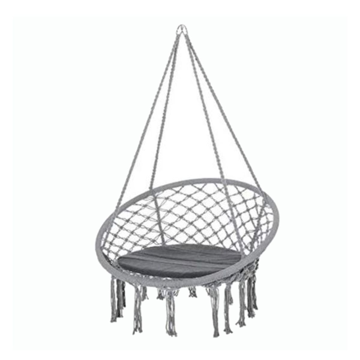 IMPORTCLICK - Hamaca Silla Columpio Algodón Gris 80 x 70 cm