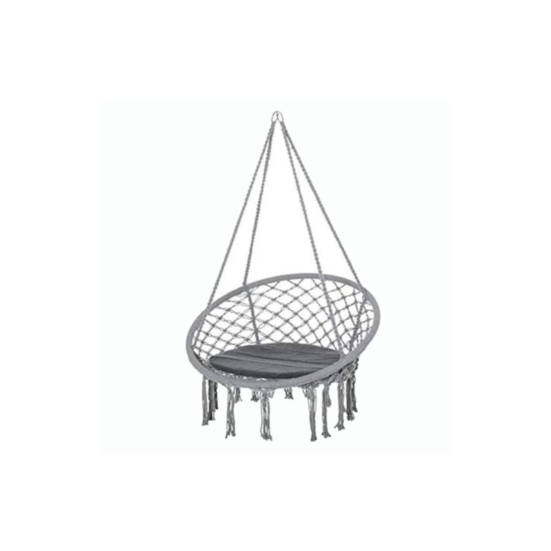 IMPORTCLICK - Hamaca Silla Columpio Algodón Gris 80 x 70 cm