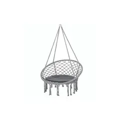 IMPORTCLICK - Hamaca Silla Columpio Algodón Gris 80 x 70 cm