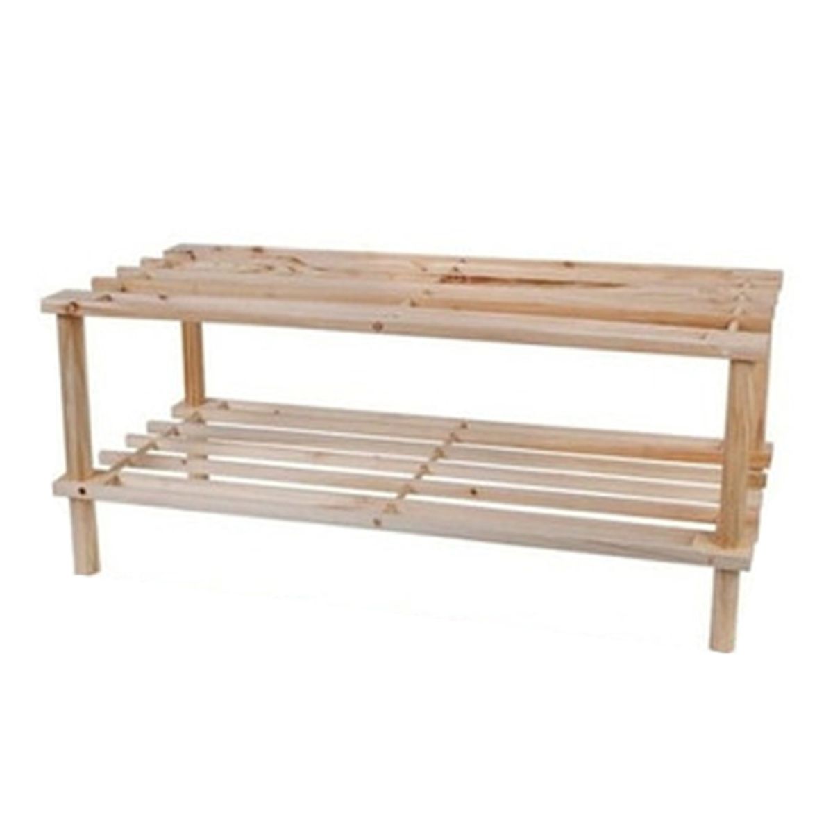 IMPORTCLICK - Zapatero Organizador De Madera 2 Niveles Café Claro Rectangular