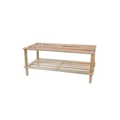 IMPORTCLICK - Zapatero Organizador De Madera 2 Niveles Café Claro Rectangular