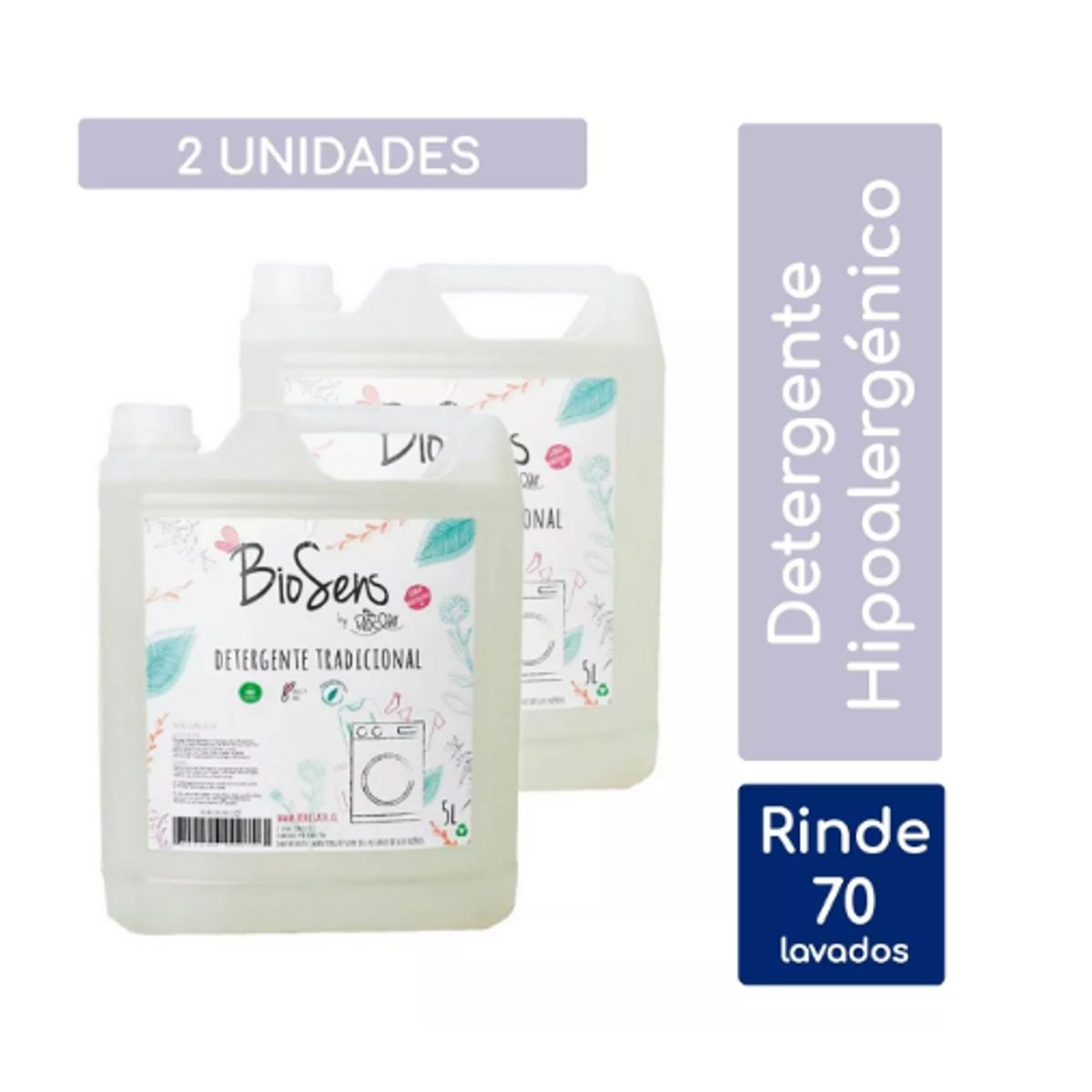 BIOSENS - Pack 2 Detergente Ecológico Biodegradable 5L Biosens