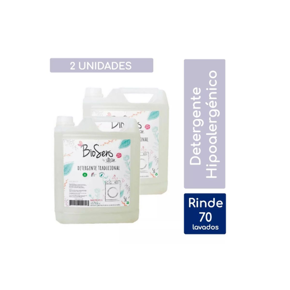 BIOSENS - Pack 2 Detergente Ecológico Biodegradable 5L Biosens