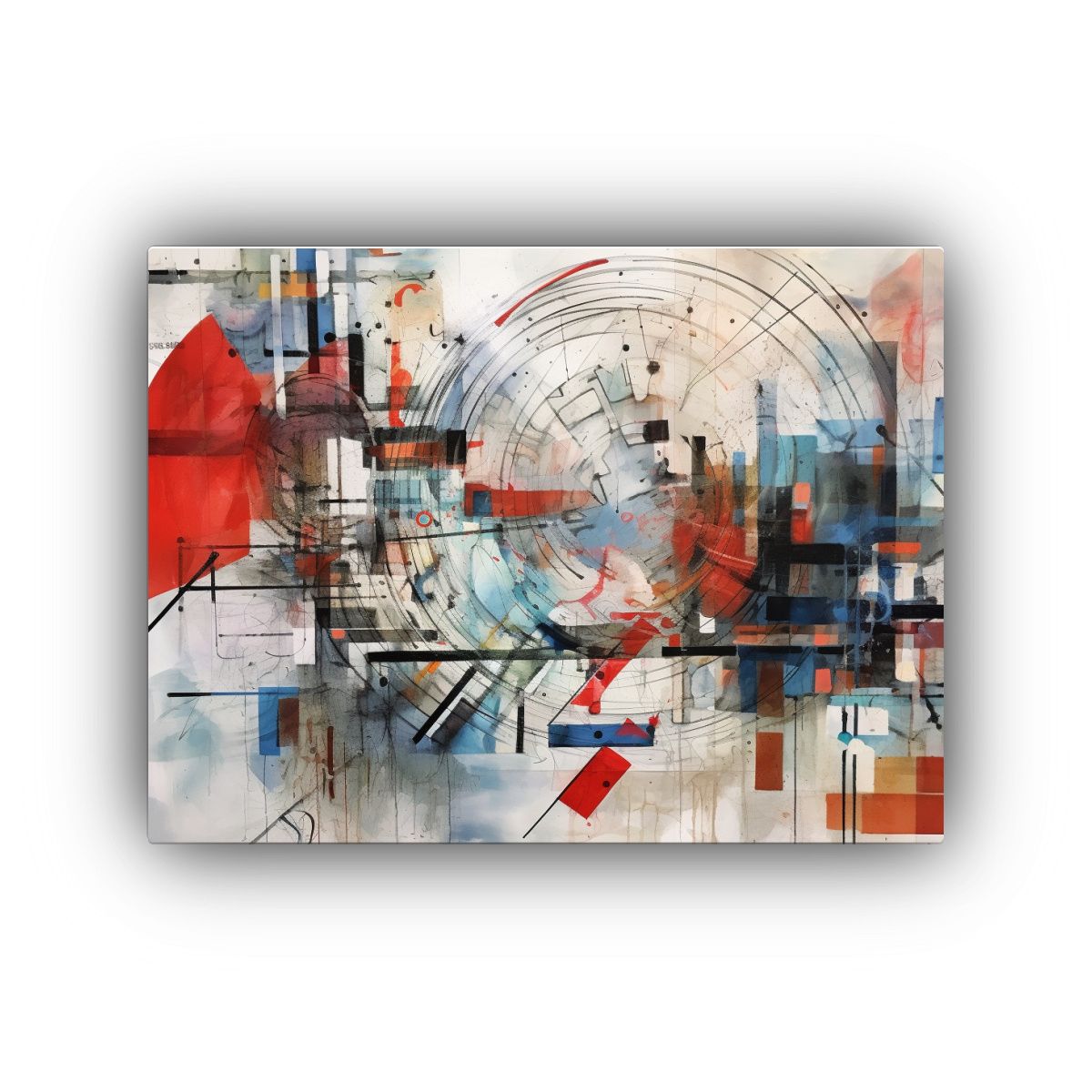 GENERICO - Cuadro Blanco Con Líneas De Colores En Armonía 120x80cm