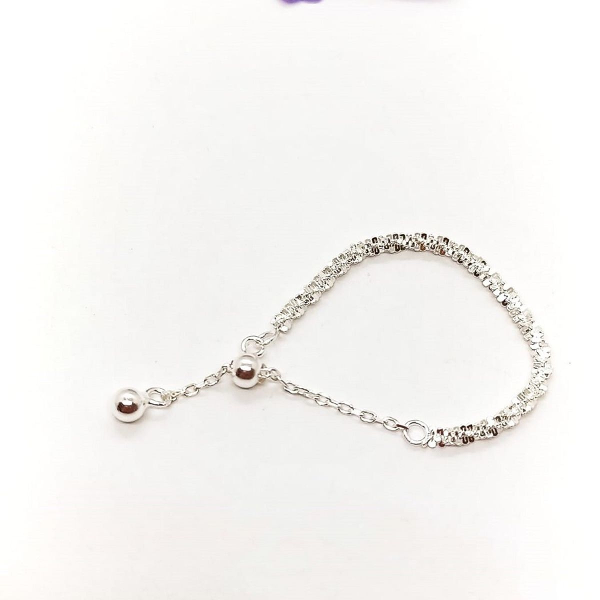 ELBAULDEJUMA - Anillo ajustable plata fina ley S925 chapado oro blanco 18kl