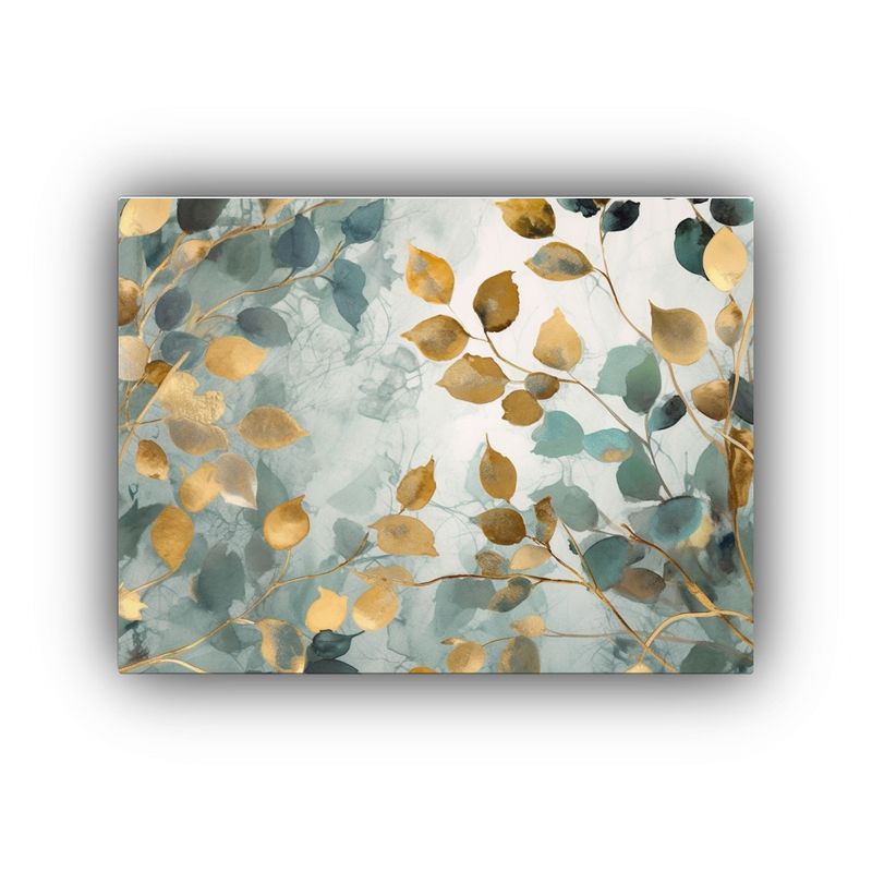 GENERICO - Cuadro Vintage Equilibrio Visual Hojas Verdes Y Ramas Acuare 120x80cm