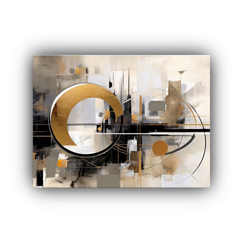 GENERICO - Pintura Digital En Blanco Y Negro Con Arte Abstracto Beige 120x80cm