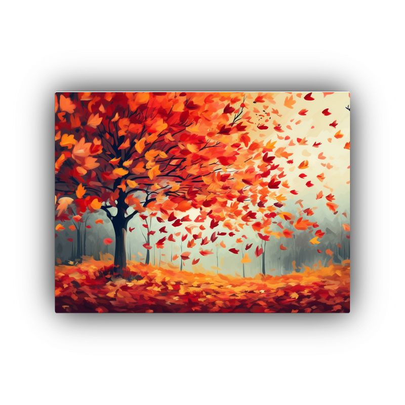 GENERICO - Cuadro De Decoración Con Caída De Hojas Otoñales Vibrante 120x80cm