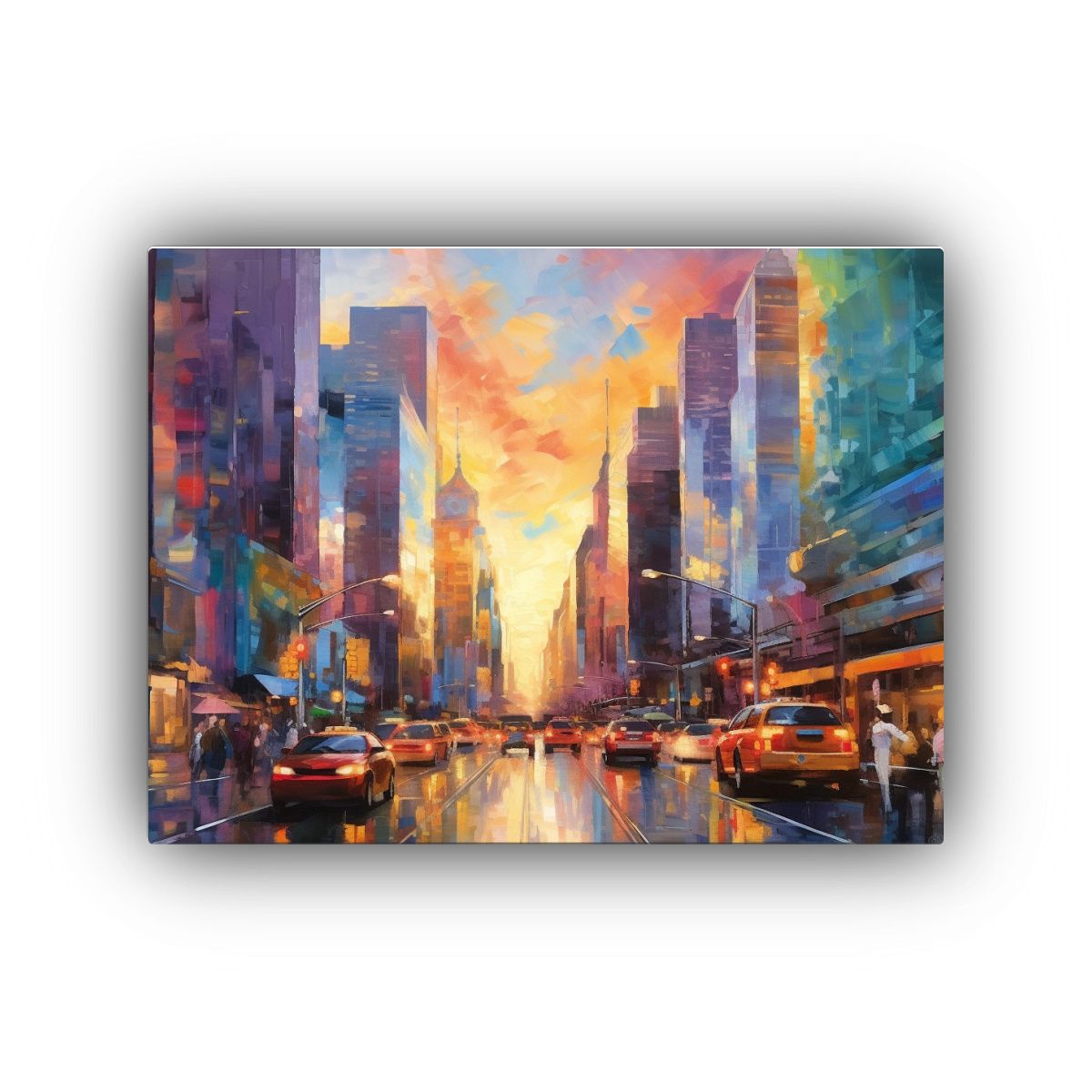 GENERICO - Cuadro Abstracto Moderna Exuberancia Urbana Emerge Del Hori 120x80cm