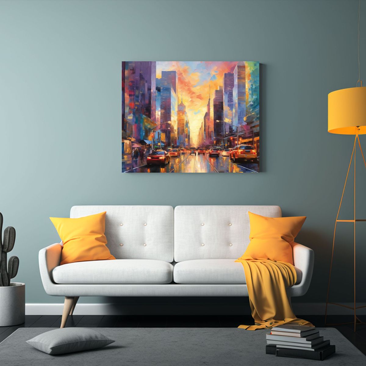 GENERICO - Cuadro Abstracto Moderna Exuberancia Urbana Emerge Del Hori 120x80cm