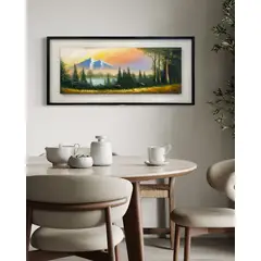 DEKAM DISEÑO - CUADRO PINTADO PAISAJE NATURALEZA OLEO ENMARCADO 146X66 CMS