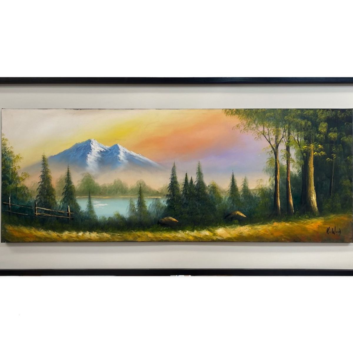 DEKAM DISEÑO - CUADRO PINTADO PAISAJE NATURALEZA OLEO ENMARCADO 146X66 CMS