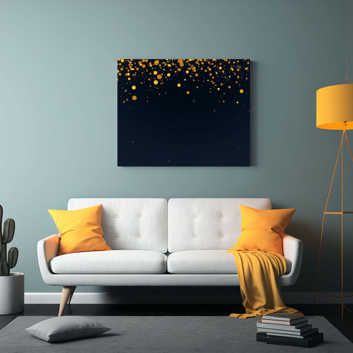 GENERICO - Fondo Diapositiva Galaxia Oscuro Minimalista Amarillo Oscuro 120x80cm